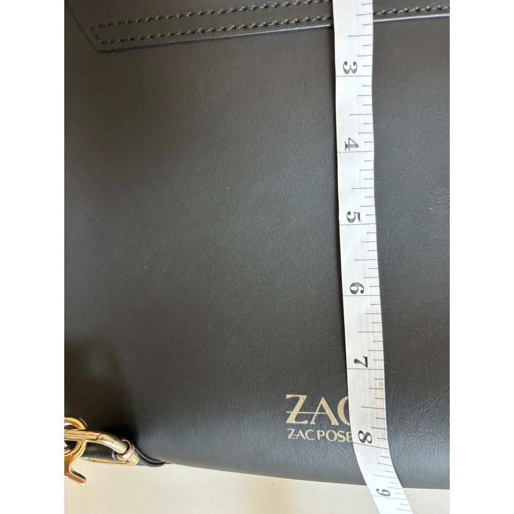 ZAC Zac Posen Eartha Iconic Convertible Backpack Black Leather Mink Fur Pom
